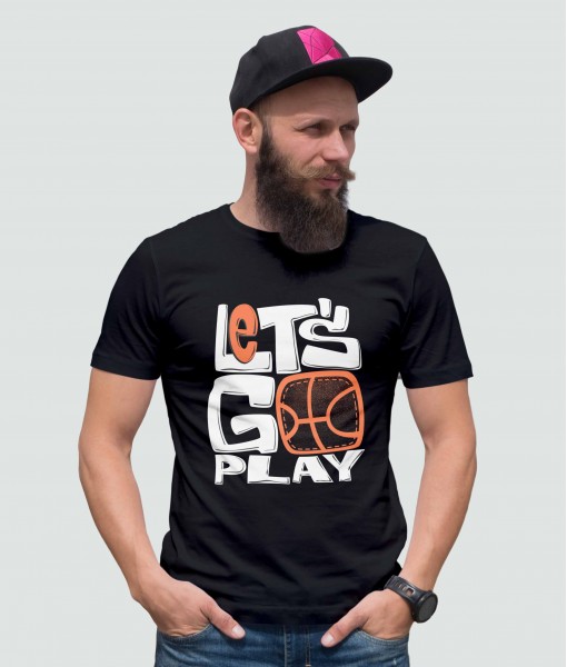 Мъжка тениска с щампа Спортни Илюстрации Lets play basketball - TShirtArtShop.com